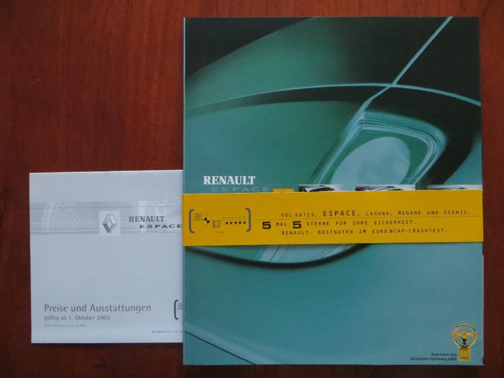 Renault Espace (juli 2003) + bijlage Preise und Austattungen, Ophalen of Verzenden, Nieuw, Renault