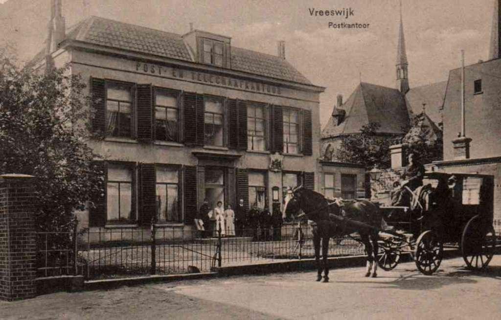 Vreeswijk Postkantoor met postkoets, Verzamelen, Verzenden, Voor 1920, Gelopen, Utrecht