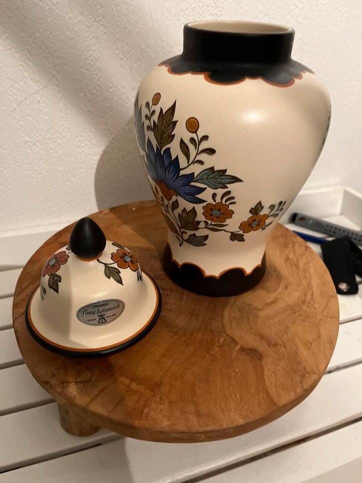Origineel Flora Gouda Plateel Holland Handwerk Vaas, Antiek en Kunst, Antiek | Vazen, Ophalen of Verzenden