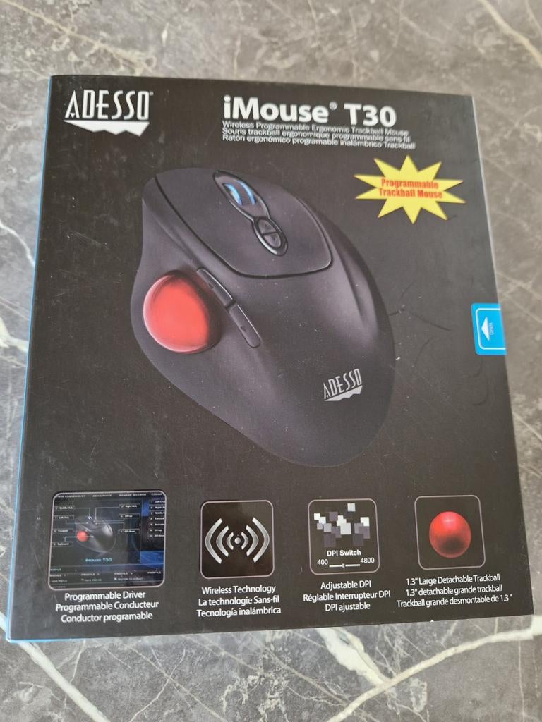 Adesso iMouse T30 trackbal ergonomisch NIEUW, Computers en Software, Muizen, Adesso, Rechtshandig, Muis, Ergonomisch