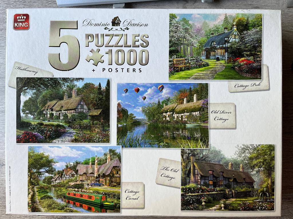Puzzel King 5 in 1 Cottage, Ophalen of Verzenden, 500 t/m 1500 stukjes, Gebruikt, Legpuzzel