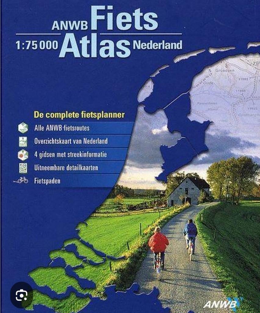  ANWB Fietsatlas Nederland. 
Als Nieuw !!!, Boeken, Atlassen en Landkaarten, Zo goed als nieuw, Landkaart, Nederland, 2000 tot heden