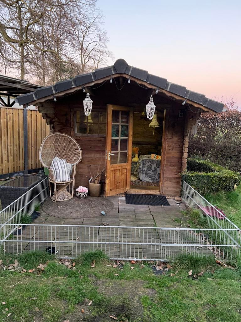 Houten tuinhuis met pannendak 3x3, Tuin en Terras, Tuinhuizen, Ophalen, Tuinhuis, 250 tot 500 cm, 2 ramen