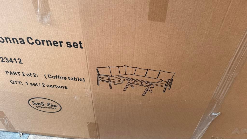 Koffietafel (nieuw) van SenS-Line Donna Corner set, Ophalen, Nieuw, Rechthoekig, Aluminium