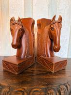 Vintage Houten Boekensteunen met Paardenhoofden, Antiek en Kunst, Ophalen of Verzenden