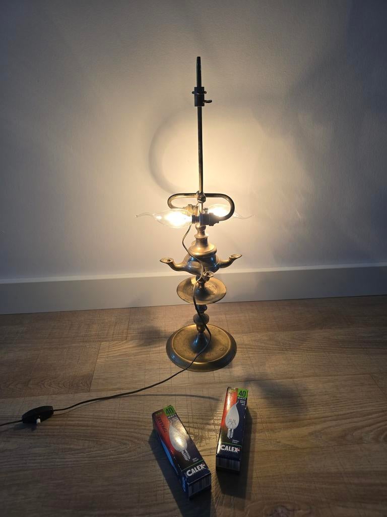 Prachtige originele antieke koperen snotneus omgebouwd 230V, Ophalen of Verzenden