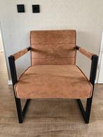 fauteuil nubuckleer cognac, Huis en Inrichting, Fauteuils, Minder dan 75 cm, Ophalen of Verzenden, Zo goed als nieuw, Stof