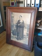 Grote prent/litho/? In zwaar eiken lijst., Antiek en Kunst, Ophalen