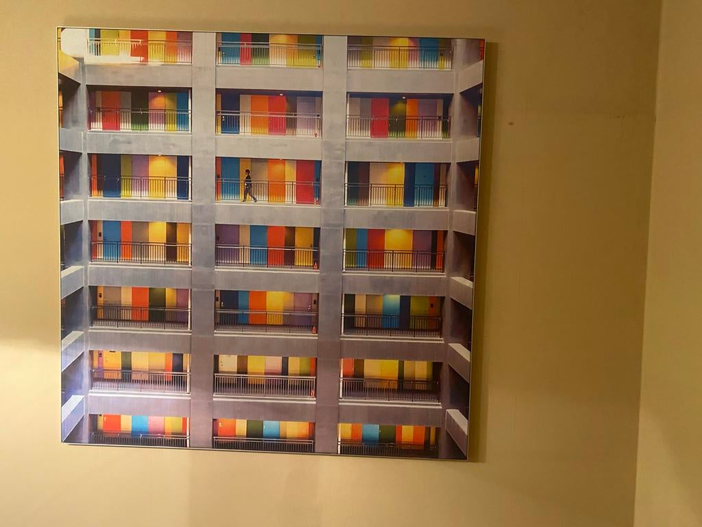 Geometrische architectuurfotografie-gekleurde deuren, Ophalen of Verzenden