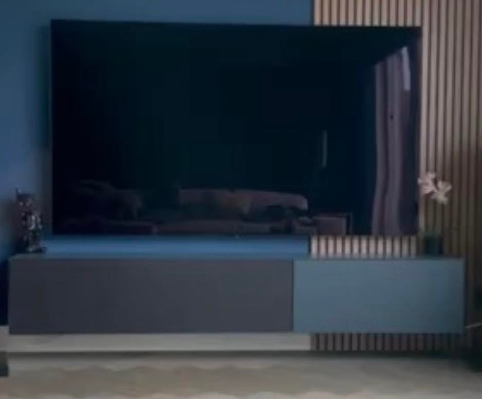 Zwevend tv meubel met speakerdoek, Ophalen, Zo goed als nieuw, 25 tot 50 cm, Met klep(pen)