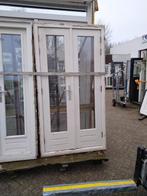 Hardhout kozijn met dubbele tuindeurtijs, 100 tot 120 cm, 215 cm of meer, Ophalen of Verzenden, Glas