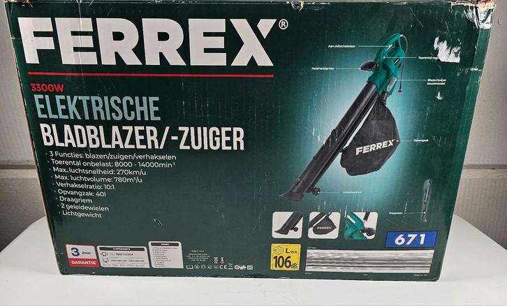 Ferrex Bladblazer & Bladzuiger – met Opvangzak – A-Grade, Tuin en Terras, Bladblazers, Zo goed als nieuw, Elektrisch, Met opvangzak