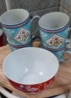 4 mokken + 1 x kom porselein - Pip Studio, Ophalen of Verzenden