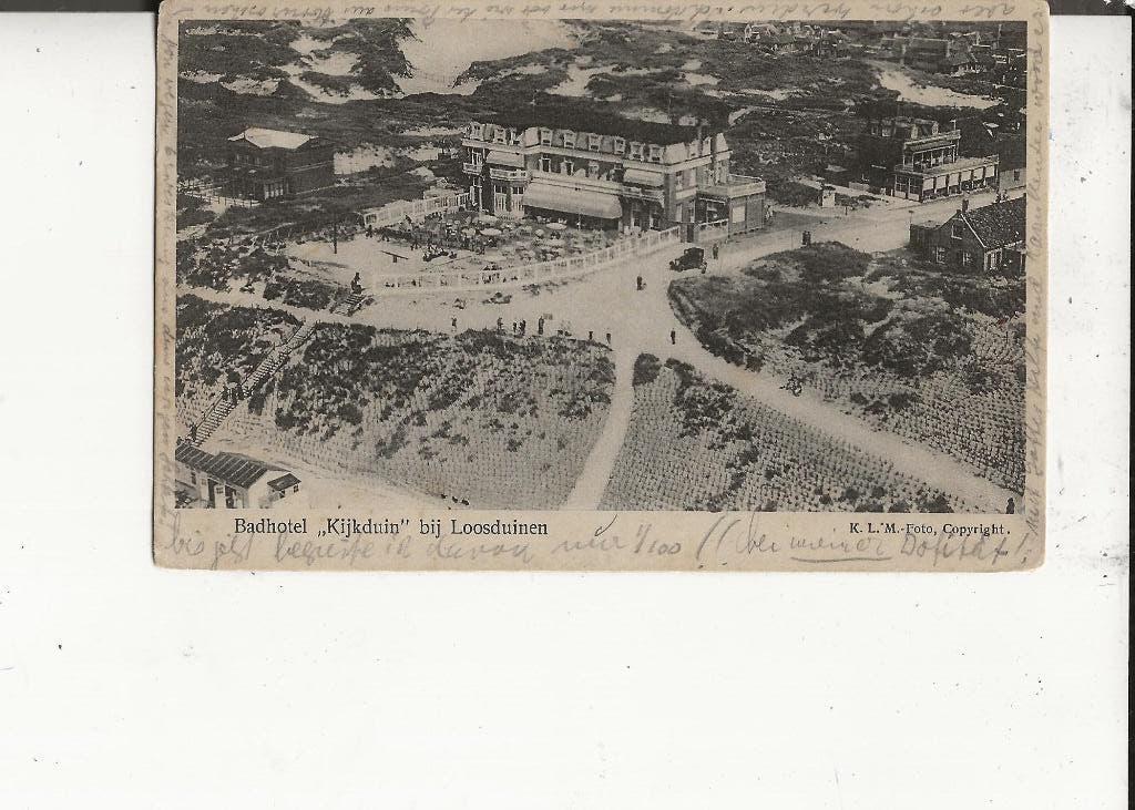 Loosduinen Badhotel Kijkduin Panorama KLM-Foto 12-10-1931, Ophalen of Verzenden, 1920 tot 1940, Gelopen, Zuid-Holland