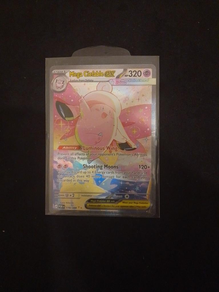Mega Clefable EX Pokémon Kaart, Ophalen, Zo goed als nieuw, Losse kaart, Foil