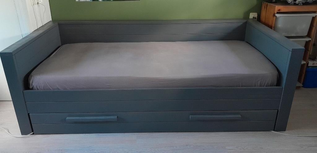Woood Dennis kinderkamer bed bedbank EVT met matras, 85 tot 100 cm, Gebruikt, 180 cm of meer, Ophalen