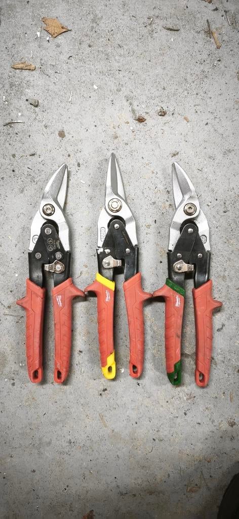 Milwaukee blikscharen set (links, rechts, rechtdoor), Doe-het-zelf en Verbouw, Gereedschap | Handgereedschap, Ophalen of Verzenden