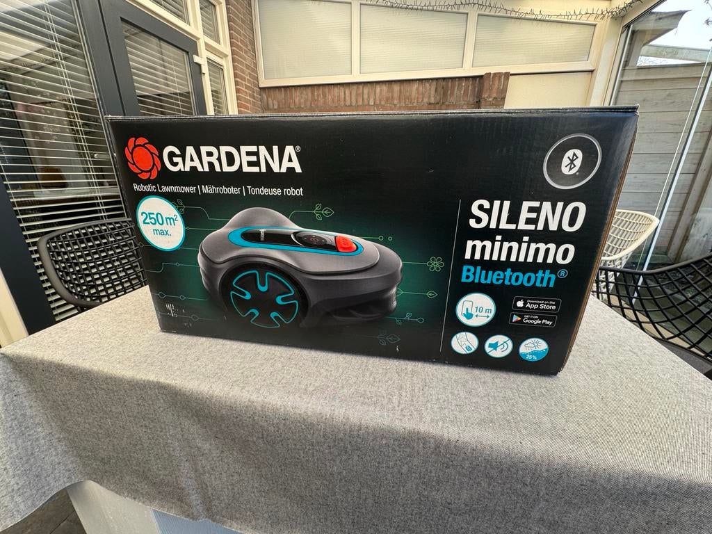 Gardena Sileno Minimo Robotmaaier 250m² - Nieuw in doos, Tuin en Terras, Grasmaaiers, Cirkelmaaier, Accu-grasmaaier, Nieuw, Mulchfunctie