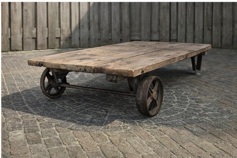 Stoere salontafel met karakter!, Ophalen, Gebruikt, Stoer, 50 tot 100 cm
