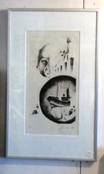 Abstracte ets , onduidelijk signatuur., Antiek en Kunst, Kunst | Etsen en Gravures, Ophalen of Verzenden