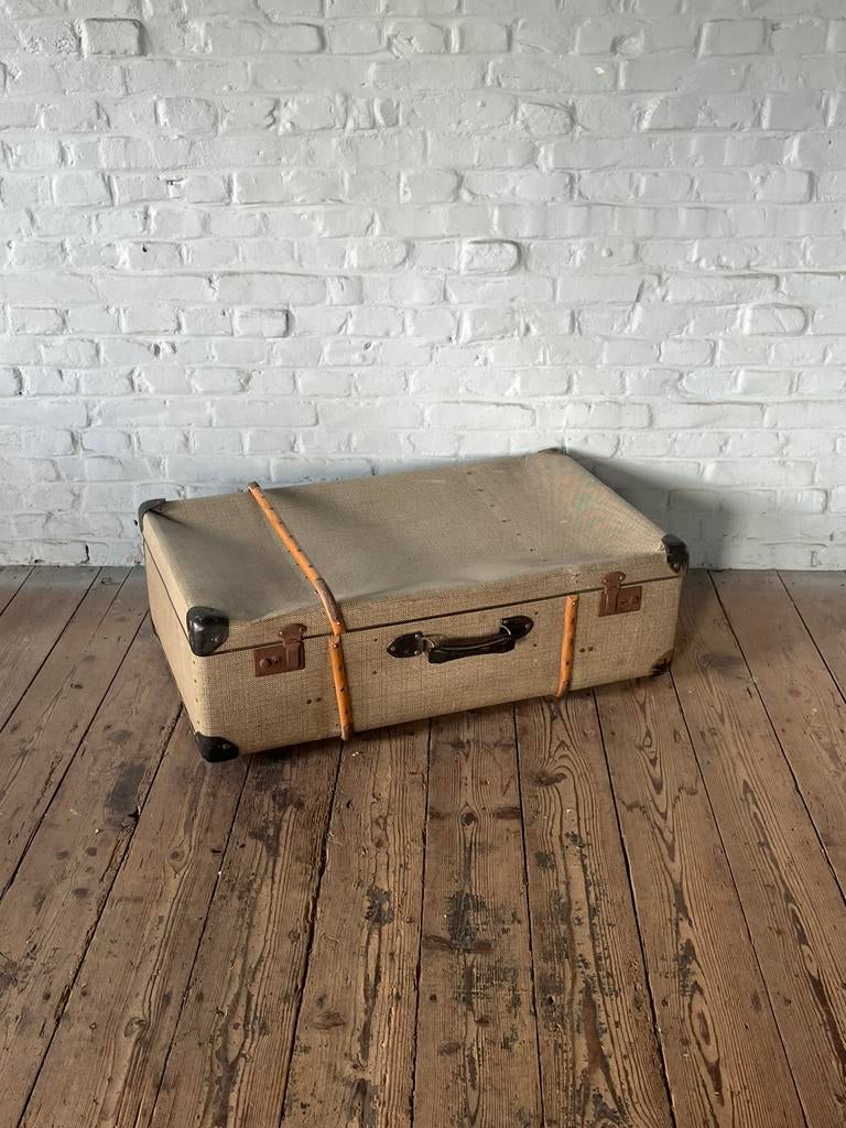 Antieke oude vintage koffer bruin retro opbergbak kist, Ophalen, A, A, A