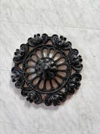 Decoratieve gietijzeren rozet, ovaal, zwart, Ophalen