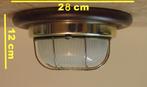 Vintage scheepslamp type plafondlamp 28 cm, Ophalen of Verzenden, Gebruikt, Glas