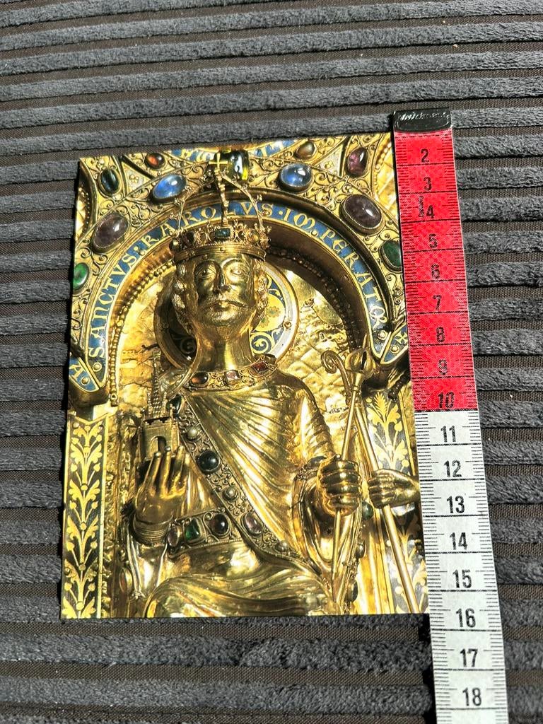 1884. Kunstkaart Aachener Dom Karel de Grote, Verzamelen, Ansichtkaarten | Themakaarten, Ongelopen, 1980 tot heden, Ophalen of Verzenden