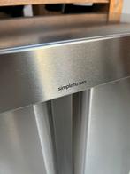 Simplehuman afvalemmer 58L, RVS, Gebruikt, Met pedaal, 40 liter of meer, Ophalen of Verzenden