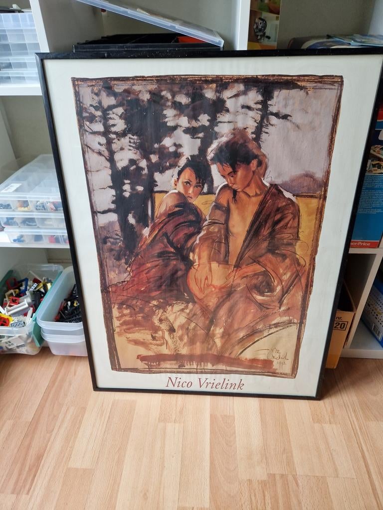 Ingelijste afbeelding van Nico Vrielink, Antiek en Kunst, Kunst | Schilderijen | Klassiek, Ophalen of Verzenden