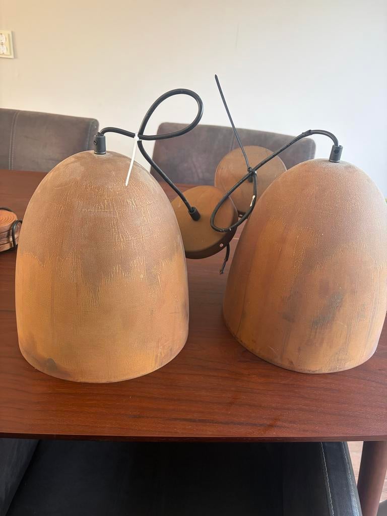 3 Robuuste lampen van de Kwantum, Huis en Inrichting, Lampen | Hanglampen, Ophalen, Nieuw, Overige materialen, Minder dan 50 cm