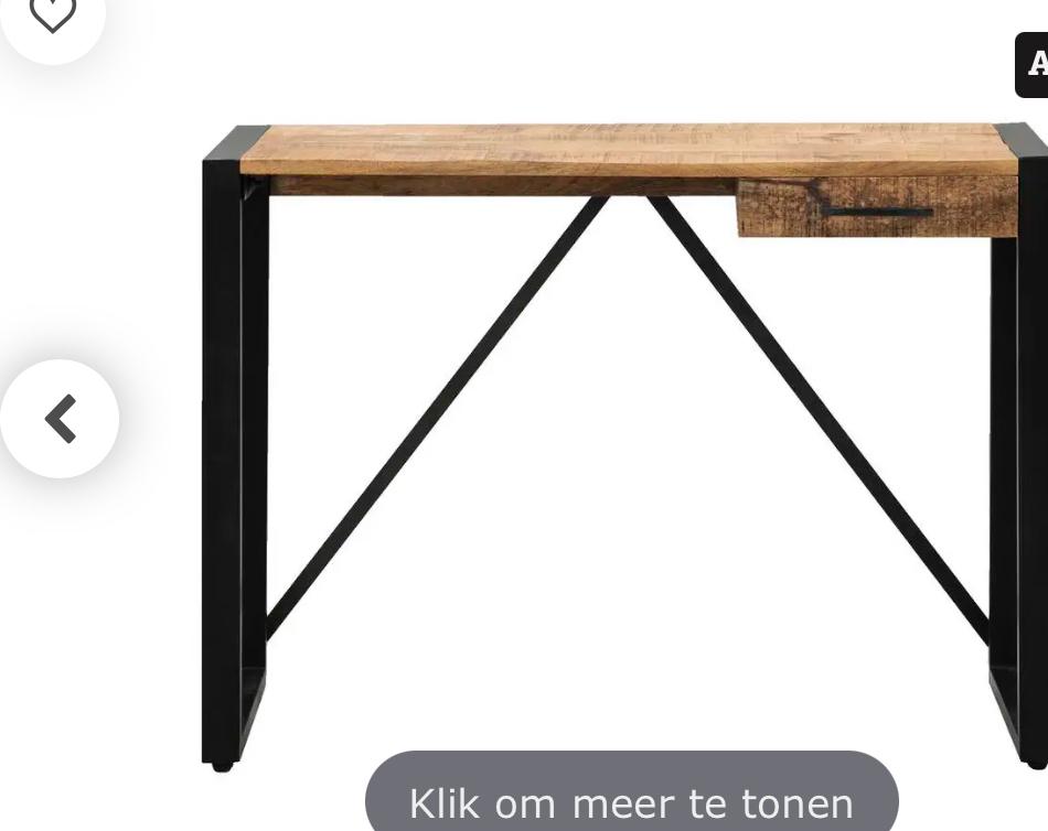Nieuw bureau van mangohout, 78x110x40 cm, Huis en Inrichting, Bureaus, Ophalen, Overige typen, Industrieel, Overige merken