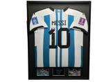 Lionel Messi Argentinië gesigneerd ingelijst thuis shirt, Buitenlandse clubs, Soccersignings.nl, Shirt, Nieuw