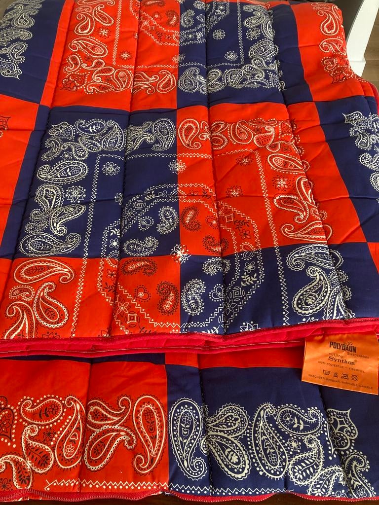 Prachtig Vintage Zweedse Polydaun Slaapzak Paisley Patchwork, Ophalen of Verzenden, Zo goed als nieuw