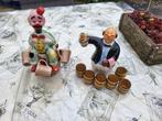 Vintage Clown en Ober met Drinkbekertjes - Decoratieve Set, Antiek en Kunst, Ophalen of Verzenden