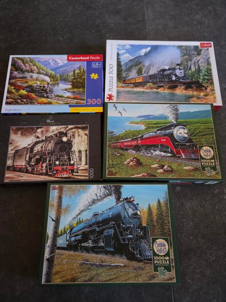 Legpuzzels Trein - Diverse Stukjes, Zeer Goede Staat, Ophalen of Verzenden, 500 t/m 1500 stukjes, Zo goed als nieuw