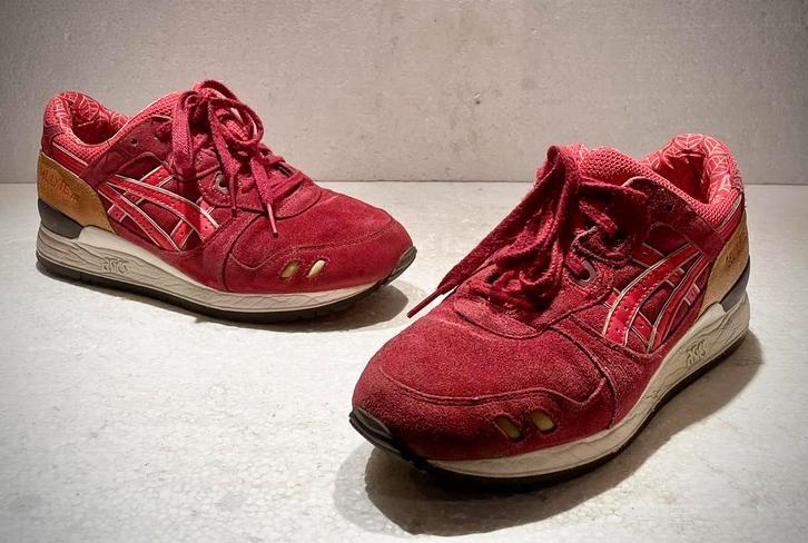 Asics Gel Lyte 3 Bordeaux rood sport schoenen sneakers 39,5, Ophalen of Verzenden