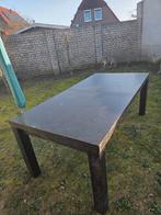 Antraciet/zwart eettafel, uitschuifbaar (200x100x77 cm), Huis en Inrichting, Tafels | Eettafels, Ophalen, Gebruikt, 100 tot 150 cm