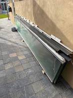 5 stuks glasplaten 440 x 55 cm incl. Alu profielen, Doe-het-zelf en Verbouw, Glas en Ramen, Ophalen, Gevelraam of Ruit, Gebruikt