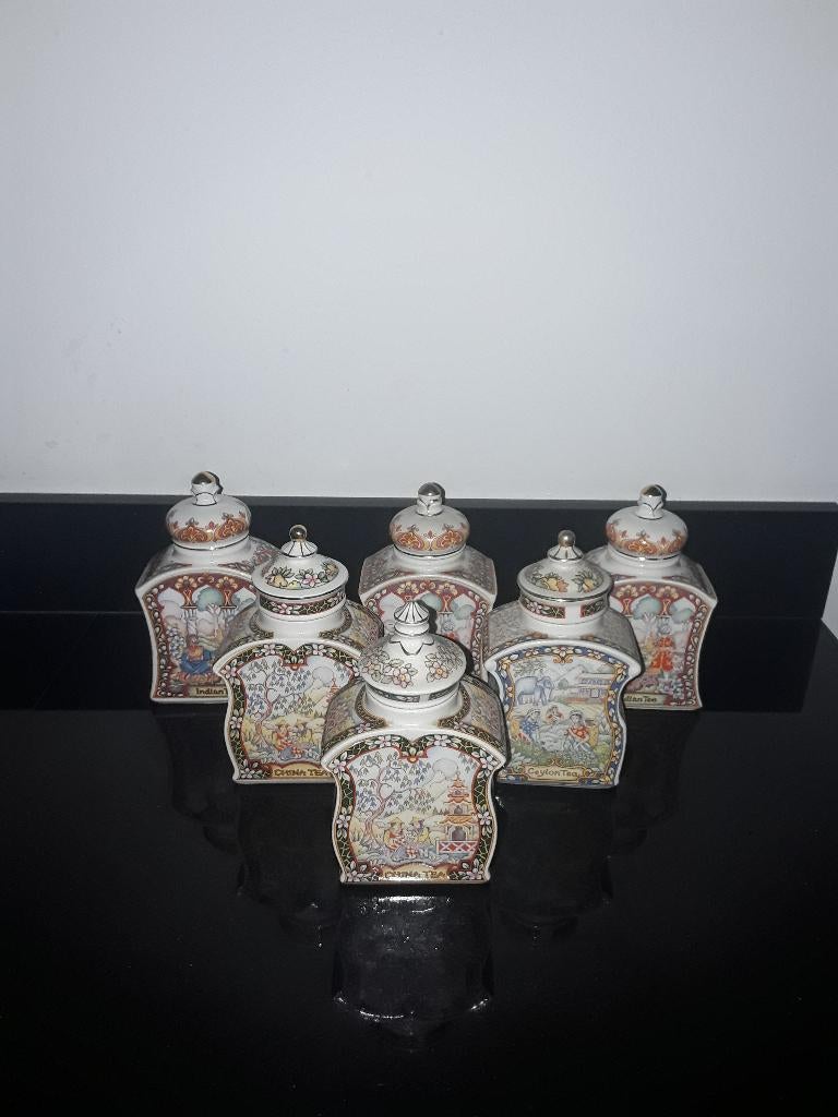 6 Engelse Sadler theebussen The world of tea collection, Antiek en Kunst, Verzenden