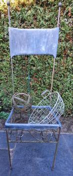 Tuinspullen, zink, stoel, mandje, zonnewijzer., Ophalen, Gebruikt