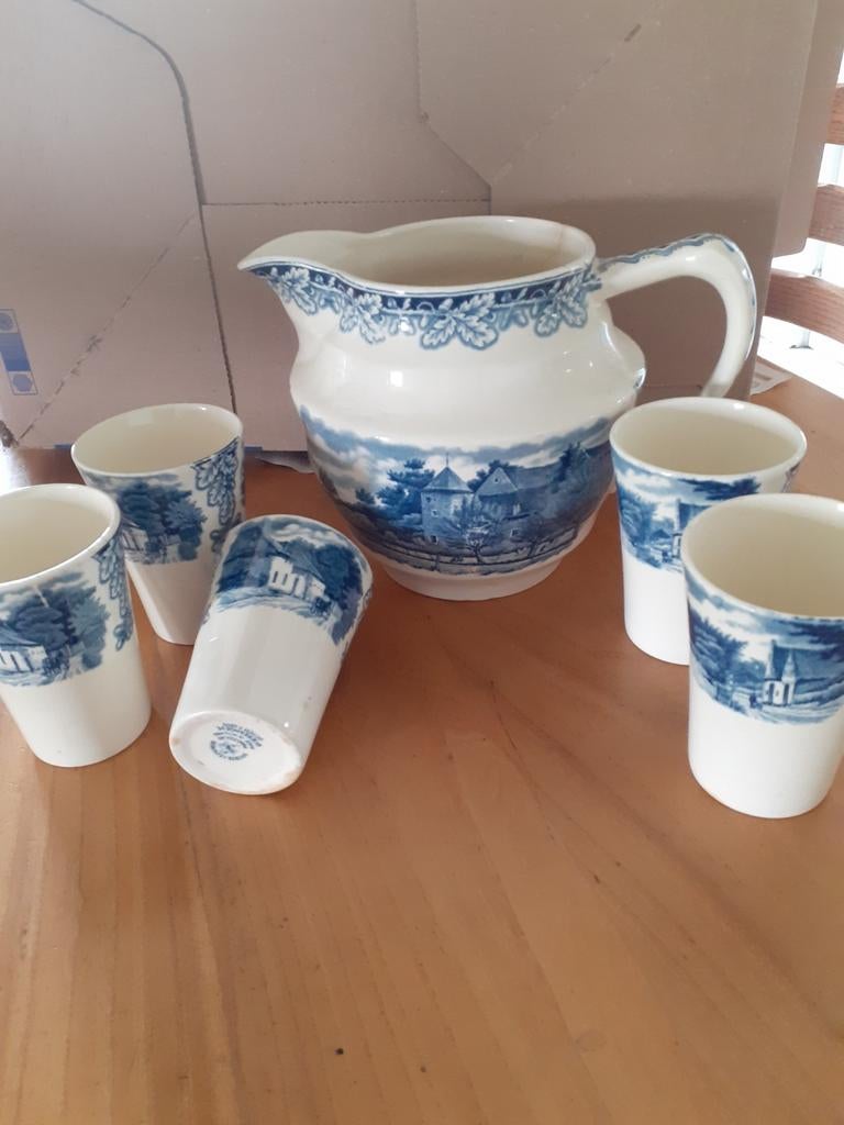 Antieke melkkan met bekers, Antiek en Kunst, Ophalen of Verzenden