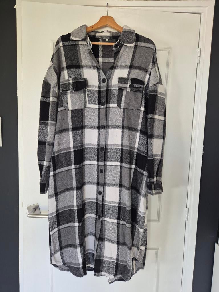 Nieuwe zwart/grjs Geruite Dames Trenchcoat XL, Ophalen of Verzenden, Nieuw, Maat 46/48 (XL) of groter, Zwart