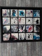 Abstract tile painting on floating frame, Ophalen of Verzenden