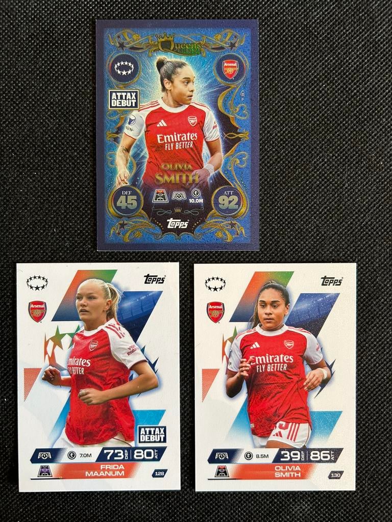 Drie Arsenal vrouwenvoetbalkaartjes, Ophalen of Verzenden, Zo goed als nieuw, Buitenlandse clubs, Shirt