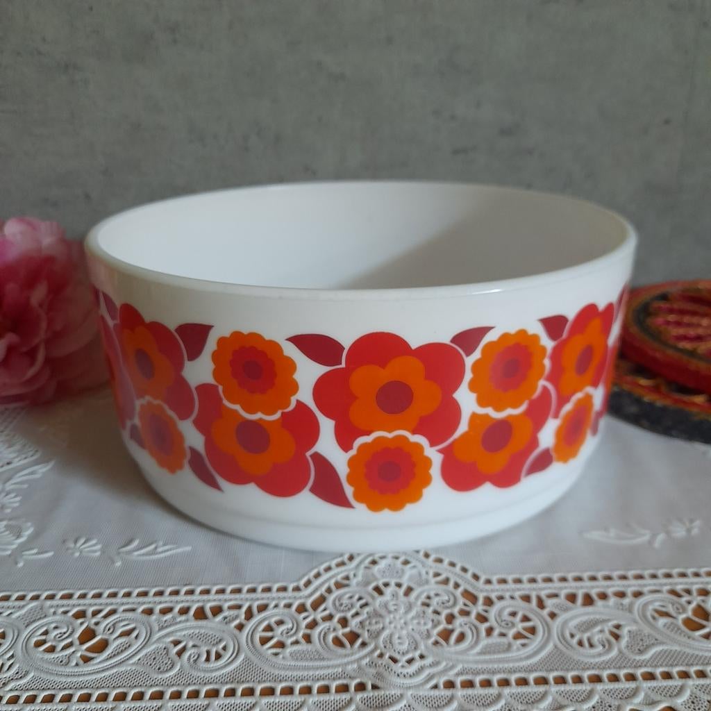 Grote retro vintage Arcopal schaal Lotus diam 21.5 cm, Ophalen of Verzenden