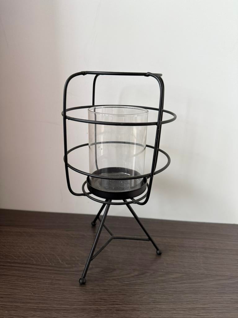 Waxine licht houder, 25 tot 50 cm, Verzenden, Zwart, Zo goed als nieuw