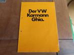 Folder Volkswagen Karmann Ghia 1972, Duitse tekst, Gelezen, Volkswagen, Ophalen of Verzenden, Volkswagen