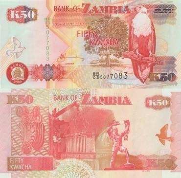 ZAMBIA 2009 50 kwacha #37h UNC, Postzegels en Munten, Bankbiljetten | Afrika, Verzenden, Zambia, Los biljet