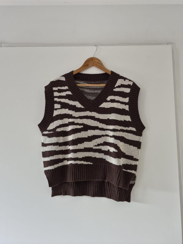 Gilet Shein maat L dames - bruin, Bruin, Maat 42/44 (L), Ophalen of Verzenden, Zo goed als nieuw